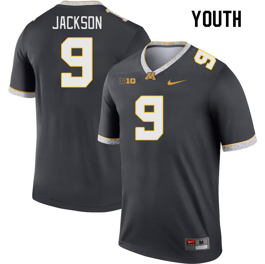 Youth #9 Daniel Jackson Minnesota Golden Gophers College Football Jerseys Stitched-Charcoal - Click Image to Close